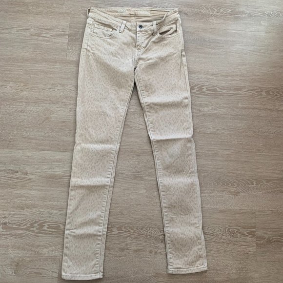 Vans Skinny Pant Animal Print Tan Khaki Women's Size 5 Stretch Cotton/Elastane - Picture 8 of 9